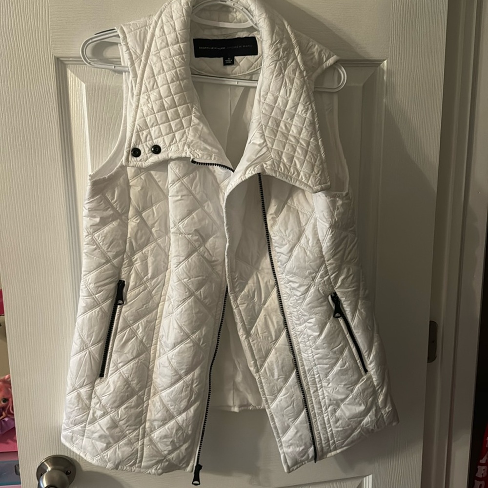 Lightweight white puffer vest